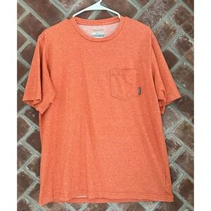 Columbia Omni Wick Pocket T Shirt Mens Size Large Orange Tee